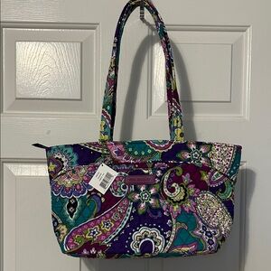 Vera Bradley Quilted Zippered Mandy Tote Bag - Purple Heather - NWT